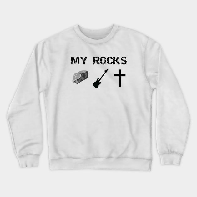 Christian Music Bass Guitar Rock Crewneck Sweatshirt by thelamboy